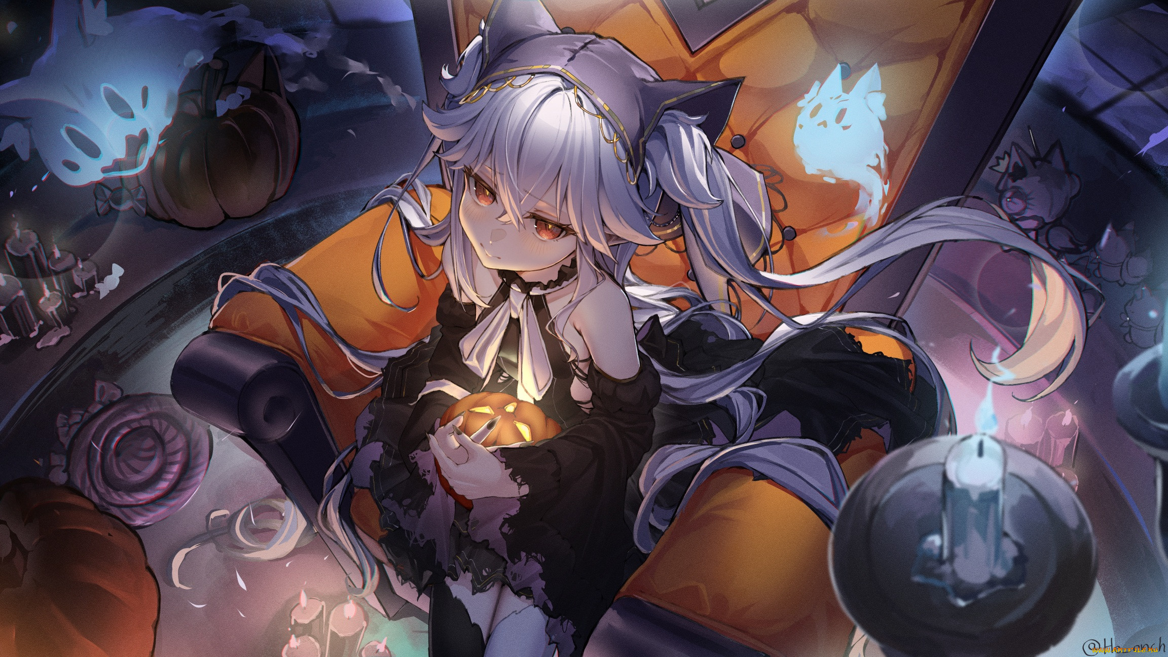 , ,  ,  halloween, hololive, shirakami, fubuki, makigaihe, 